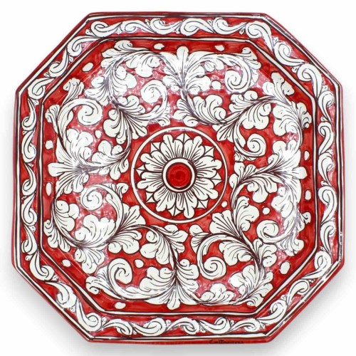 Prato de cerâmica Caltagirone octogonal, com diferentes opções de decoração - h 30 x 30 cm aprox. (1 unidade) -  2