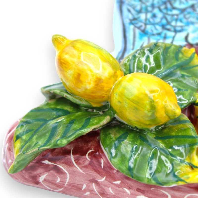 Siciliaanse keramiek van Trinacria, toepassingen met gemengde fruit- en cactusvijgbladen, 3 maatopties (1 eenheid) Borde