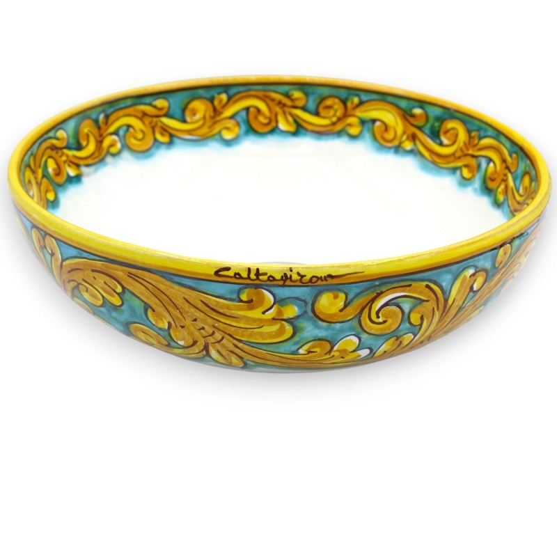 Miska na sałatkę ceramiczna Caltagirone, Ø 27 cm, ok. barokowa dekoracja i kwiaty - 