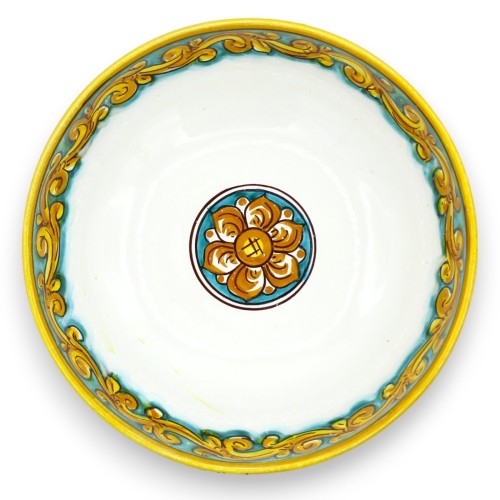 Saladeira de cerâmica Caltagirone, Ø 27 cm aprox. decoração barroca e flor -  2