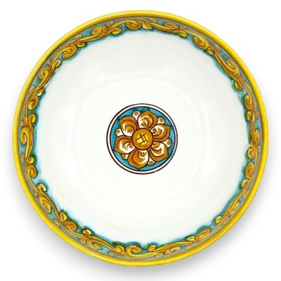 Ensaladera de cerámica Caltagirone, Ø 27 cm aprox. decoración barroca y flores - 