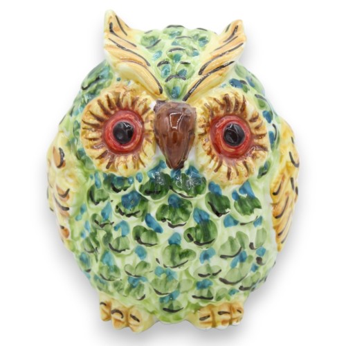 Igeleule aus Caltagirone-Keramik, H ca. 11 cm. - mehrfarbiges Gefieder, zufällige Farbe (1 Stück) -  2