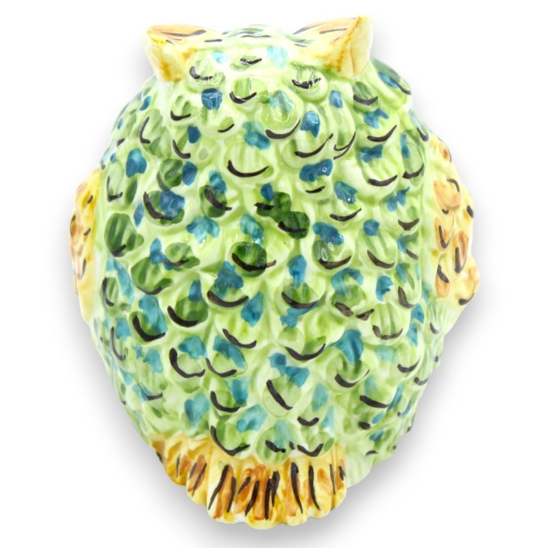 Igeleule aus Caltagirone-Keramik, H ca. 11 cm. - mehrfarbiges Gefieder, zufällige Farbe (1 Stück) - 