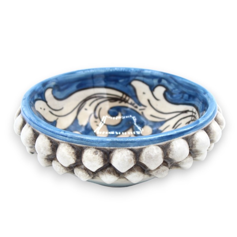 Caltagirone Keramik Pigna-skål, olika storlekar (1 st) Antikblå med vit barockdekor - 