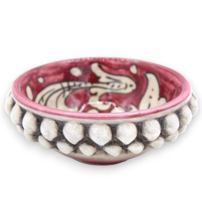 Pigna Bowl in Caltagirone Ceramic, with two size options (1pc), Bordeaux - 