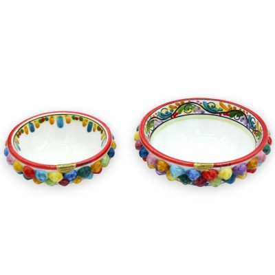 Pigna Bowl in Caltagirone Keramiek, met twee maten opties (1st), Veelkleurige Harlequin - 