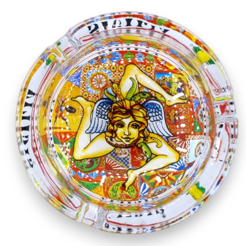 Cenicero de cristal - Ø 8 cm aprox. Con dos opciones de decoración (1ud) - 
