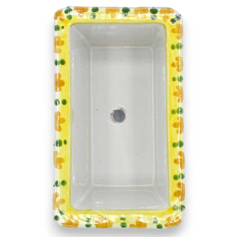 Rectangular vase box in Caltagirone ceramic, multi-coloured baroque decoration, in five size options - (1pc) - 