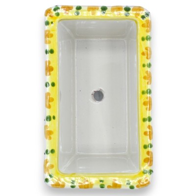 Rectangular vase box in Caltagirone ceramic, multi-coloured baroque decoration, in five size options - (1pc) - 