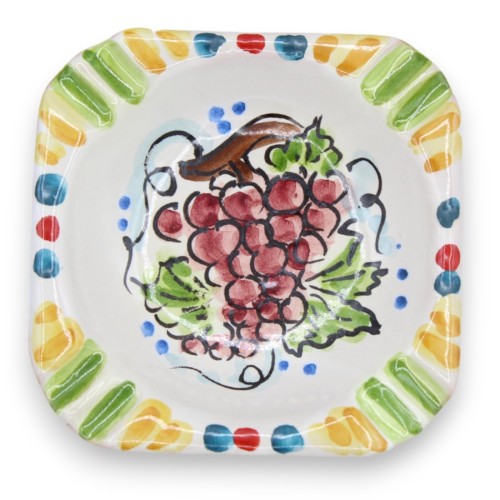 Vierkante ronde asbak in Caltagirone-keramiek - l 10 cm x 10 cm (1st) decoratie en willekeurige kleur -  2