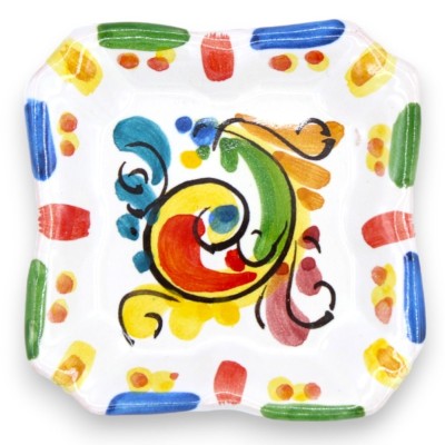 Kwadratowa popielniczka narożna z ceramiki Caltagirone - l 10 cm x 10 cm (1szt.) dekoracja i losowy kolor - 
