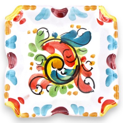 Cendrier d'angle carré en céramique de Caltagirone - l 10 cm x 10 cm (1pc) décoration et couleur aléatoires - 