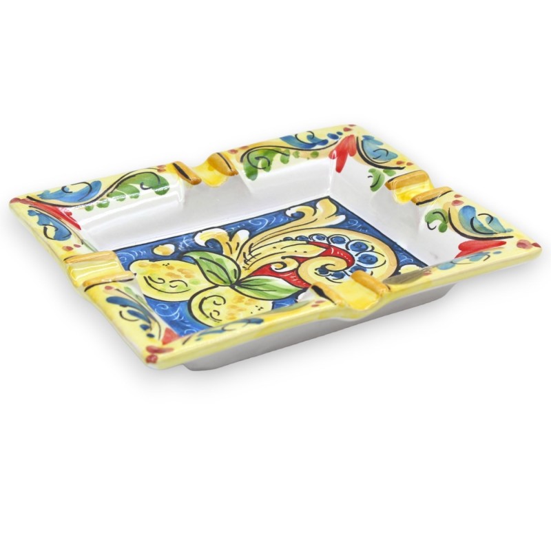 Cendrier rectangulaire en céramique Caltagirone - l 20 cm x 15 cm (1pc) décoration et couleur aléatoires - 