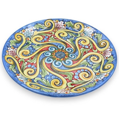 Zierteller aus Caltagirone-Keramik – Ø ca. 45 cm Bunte und florale Barockdekoration - 