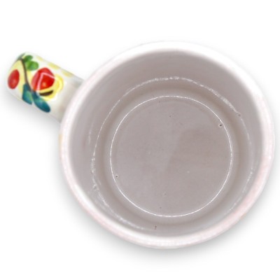 Becher mit Henkel, Caltagirone-Keramik, H ca. 10 cm. (1 Stück) zufällige mehrfarbige Barockdekoration - 