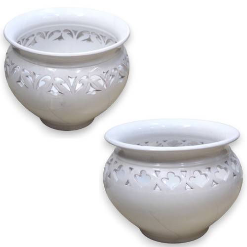 Cachepot Pot de fleurs perforé en céramique Caltagirone, avec différentes options de tailles (1pc) - 