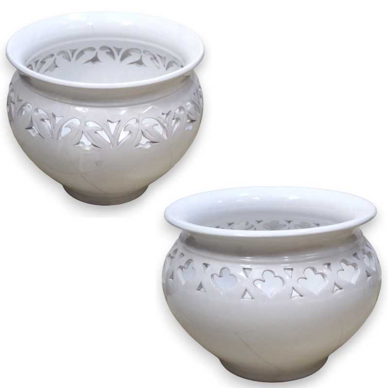 Cachepot Vaso perfurado, em cerâmica Caltagirone, com várias opções de tamanho (1pc) - 