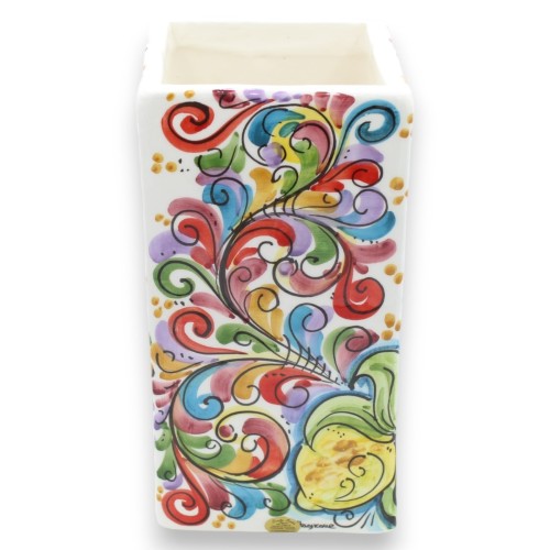 Vertikal vaslåda i Caltagirone keramik, i två storlekar (1 st) flerfärgad barock, citroner och granatäpple -  2