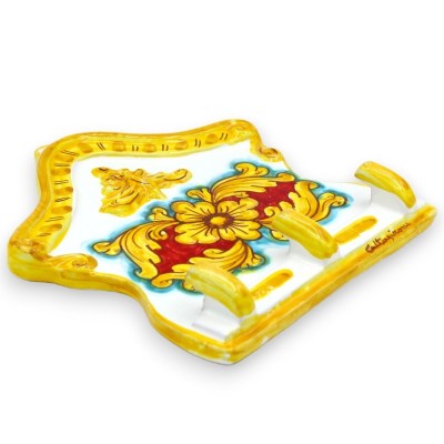 Appendino ceramica Caltagirone, porta chiavi, presine o guanti - 20 h x 20 l cm ca. (1Unità) con opzioni decoro - 