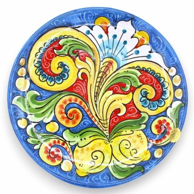 Sierbord in Caltagirone keramiek, Ø 25 cm ca. (1 st) met drie decoratie-opties - 