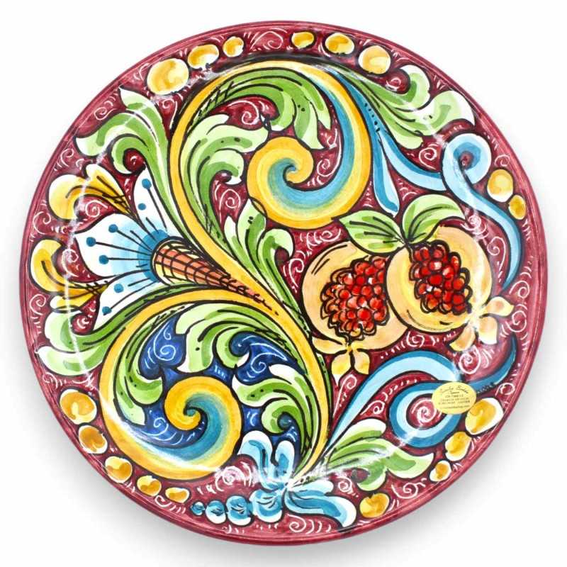 Prydnadstallrik i Caltagirone keramik - Ø 25 cm ca. (1st) i tre dekorationsalternativ - 