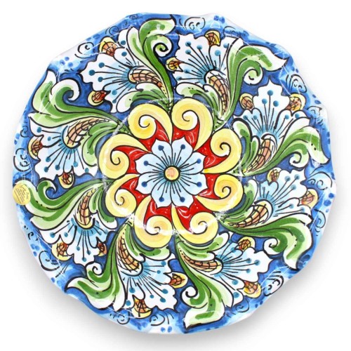 Geschulpte fruitkraam Middenstuk, Caltagirone-keramiek, 2 formaatopties (1 stuk) barok- en bloemendecoratie, blauwe acht 2