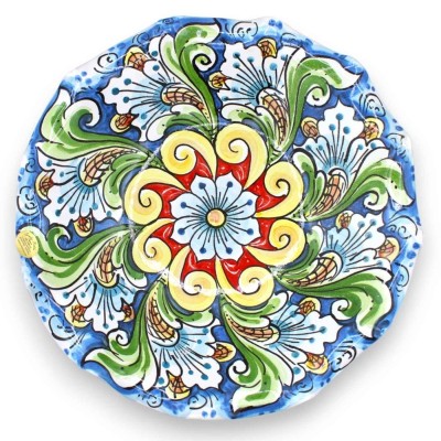 Stojak na owoce z ząbkami Element centralny, ceramika Caltagirone, 2 opcje rozmiaru (1 szt.) Dekoracja barokowa i kwiato