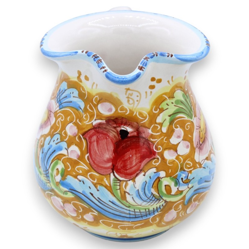 Cannata Siciliana, jarra de cerámica Caltagirone, con diferentes opciones de tamaño (1ud) decoración barroca y floral - 