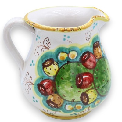 Cannata Siciliana, dzbanek ceramiczny Caltagirone, różne opcje wielkości (1 szt.) dekoracja na ostrzu opuncji - 