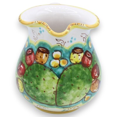 Cannata Siciliana, Caltagirone keramische kan, met verschillende maatopties (1 st) decoratie van cactusvijgblad - 