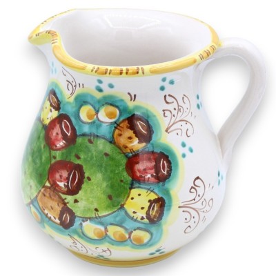 Cannata Siciliana, dzbanek ceramiczny Caltagirone, różne opcje wielkości (1 szt.) dekoracja na ostrzu opuncji - 
