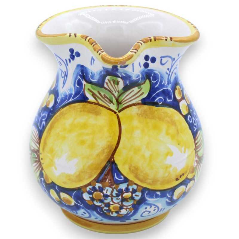 Brocca caraffa in ceramica Caltagirone - con diverse opzioni misura (1pz) decoro foglie e limoni - 