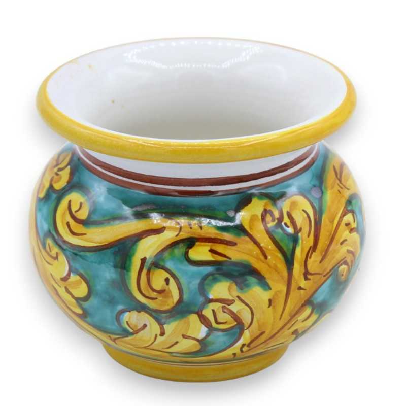 Cachepot Vaso per piante in ceramica Caltagirone - h 8 e Ø 9 cm (1pz) con diverse opzioni decoro - 