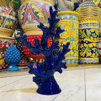 Ramo di Corallo in pregiata ceramica, con varie opzioni colore, h 30 x L 18 cm ca. (1Unità) - 