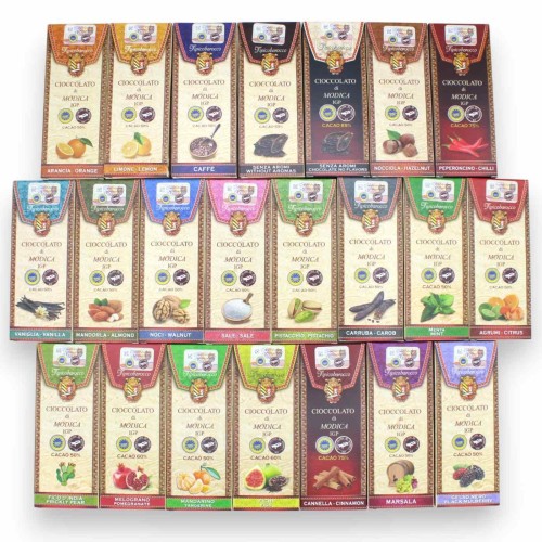 Chocolate Modica 100% Artesano, Receta Antigua, disponible en varios sabores, 100g - 