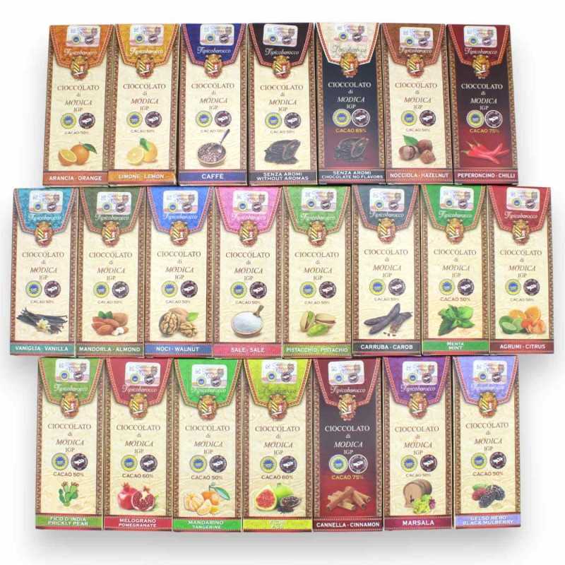 100% Artisan Modica Chocolate, Ancient Recipe, available in various flavours, 100g - 
