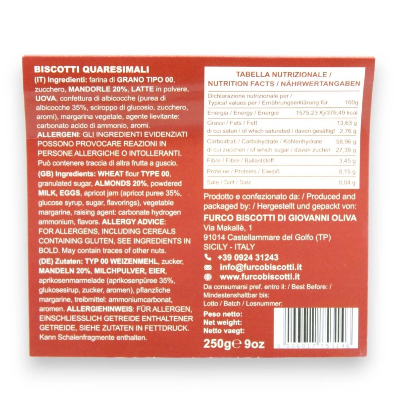 Biscuits siciliens au carême, 250g - 