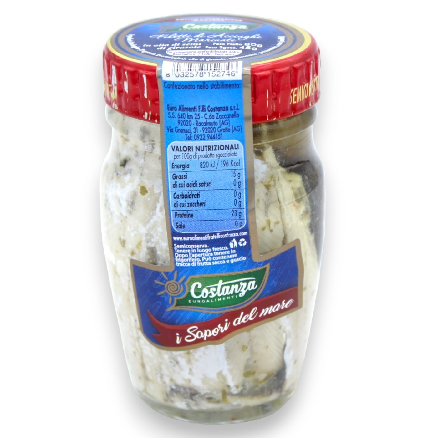 Filetes De Anchoas Sicilia Marinate En Aceite de Semillas De Girasol, 80g