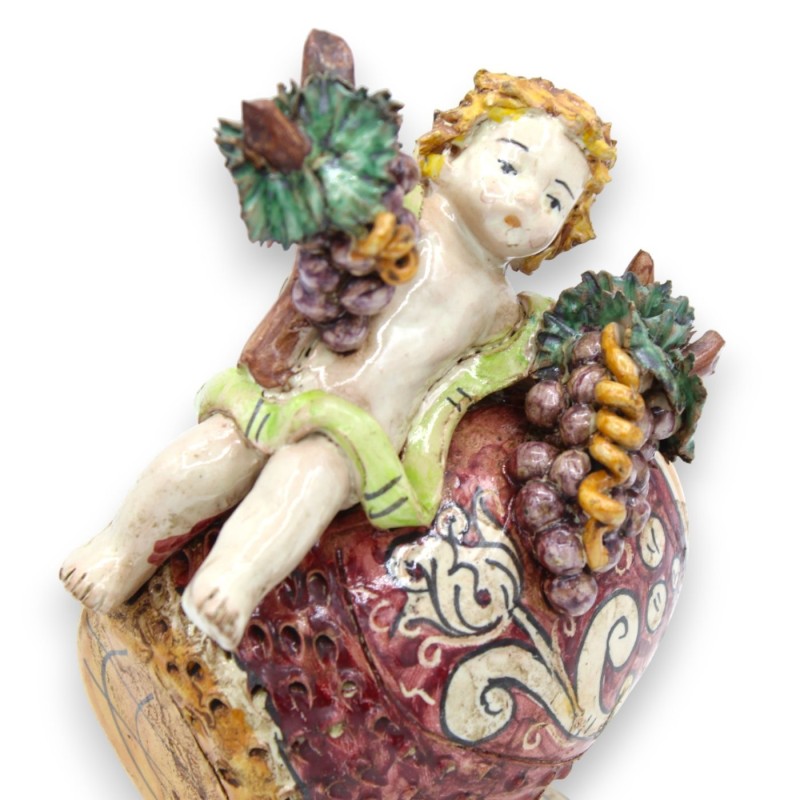 Caltagirone cerâmica putto no barril - h 20 cm aprox. (1pc) com opções de decoração - 