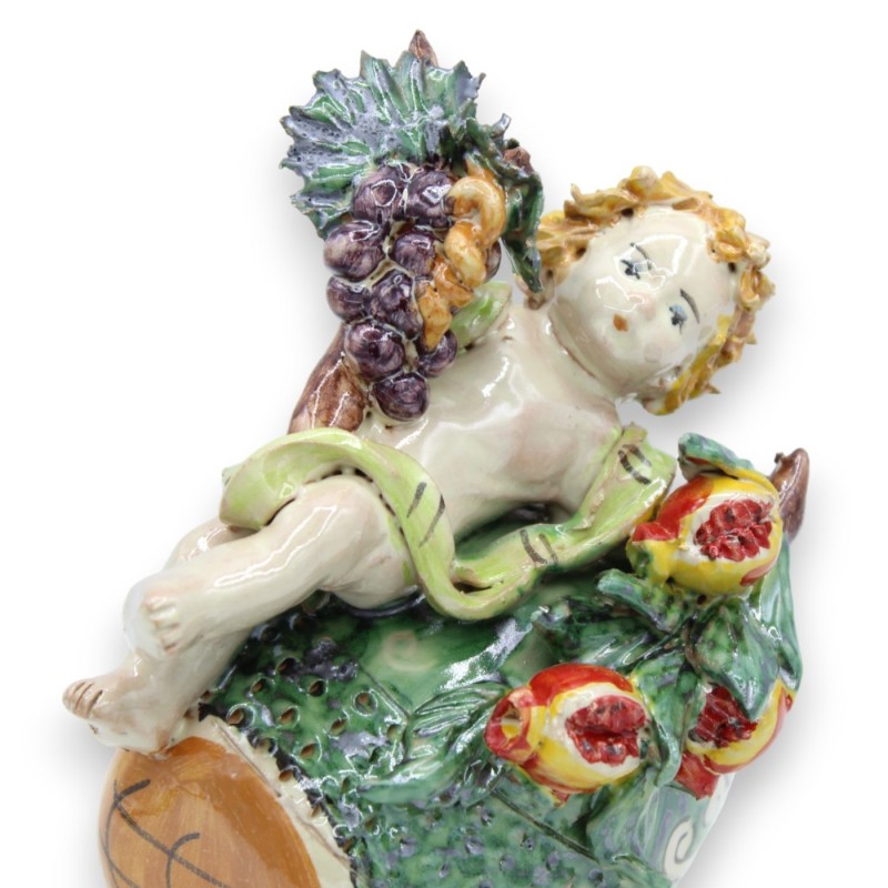 Caltagirone cerâmica putto no barril - h 20 cm aprox. (1pc) com opções de decoração - 