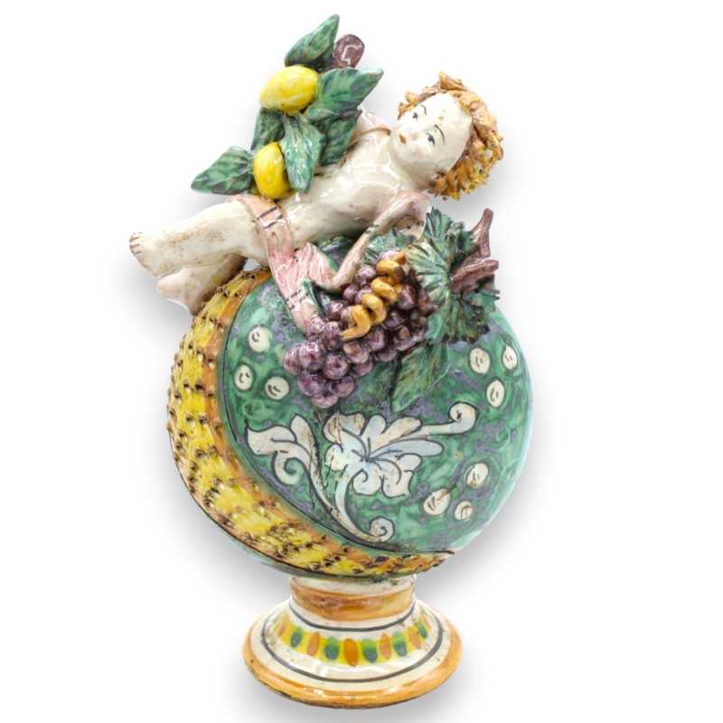 Caltagirone-Keramik-Putto auf Kolben – H ca. 22 cm (1 Stück) mit Farboptionen - 
