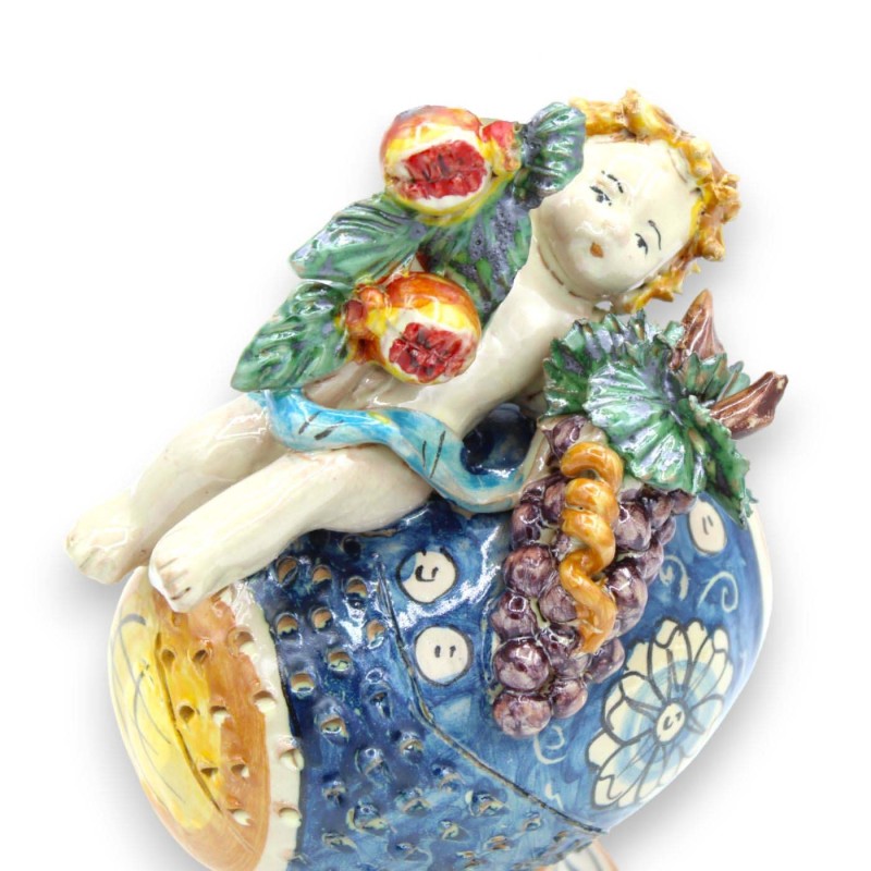 Caltagirone cerâmica putto no barril - h 20 cm aprox. (1pc) com opções de decoração - 