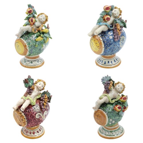 Caltagirone cerâmica putto no barril - h 20 cm aprox. (1pc) com opções de decoração - 