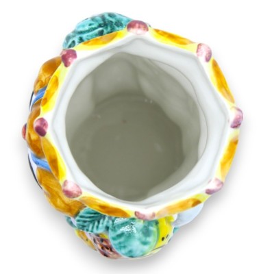 Ceramika Caltagirone ciemnobrązowa - wys. 13 / 14 cm ok. (1 szt.) z koroną i owocami - 