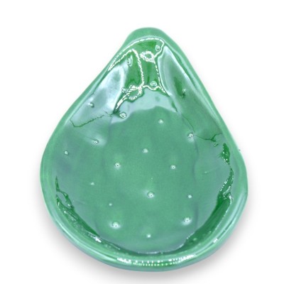 Empty pockets prickly pear shovel in Sicilian ceramic, L 28 cm x 15 cm approx. - 