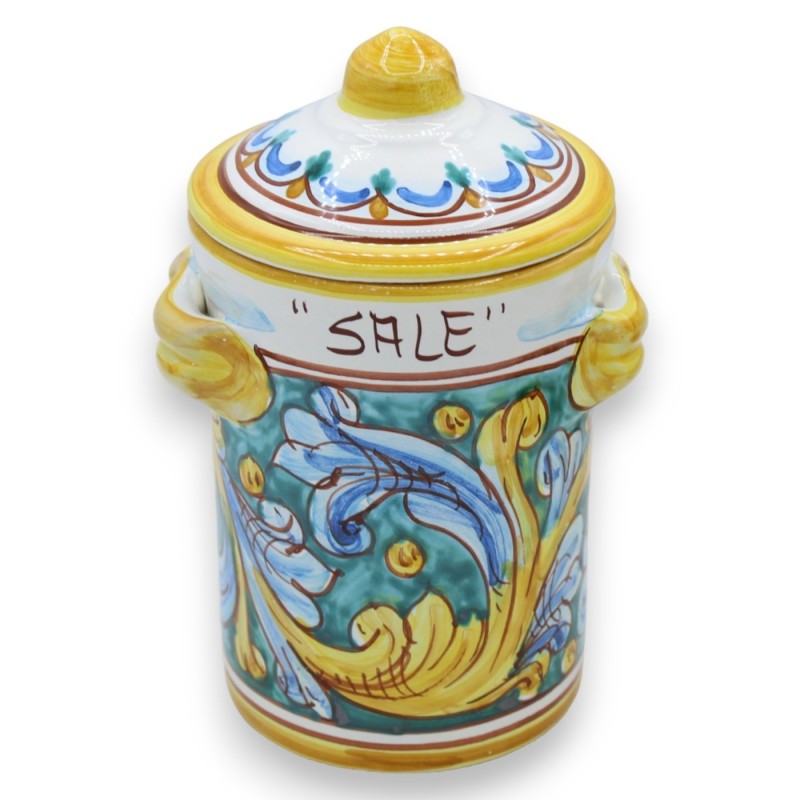 Tris Caltagirone keramische potten, h 18 cm ca. barokke en florale decoratie - 
