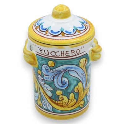 Frascos de cerâmica Tris Caltagirone, h 18 cm aprox. decoração barroca e floral - 
