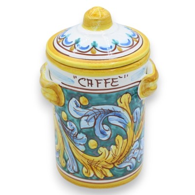 Tris Caltagirone keramische potten, h 18 cm ca. barokke en florale decoratie - 