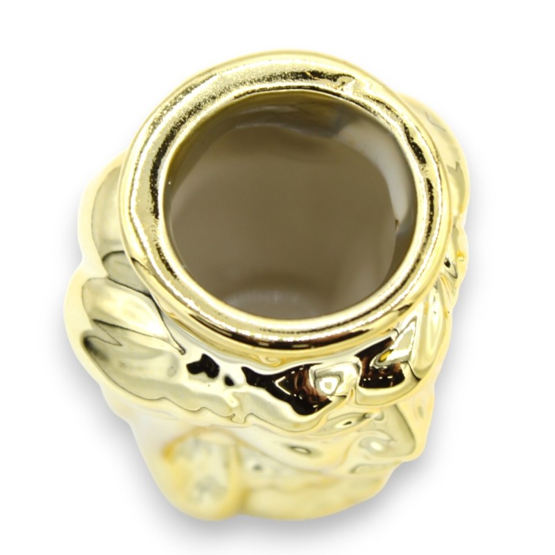 Porta Stuzzicadenti Testa di Moro siciliana  (1Unità) h 7 cm ca. Color oro e opzione uomo o donna - 