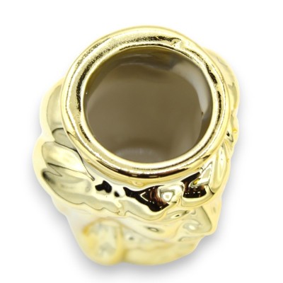 Porta Stuzzicadenti Testa di Moro ceramica siciliana - h 7 cm ca. Con opzione uomo o donna (1pz) - 